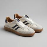 Round Toe Low-Top Sneakers with Contrast Stripes
