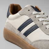 Round Toe Low-Top Sneakers with Contrast Stripes