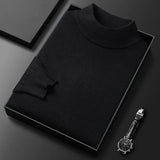 Turtle Neck Knit Pullover with Ribbed Collar