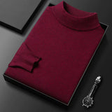 Turtle Neck Knit Pullover with Ribbed Collar