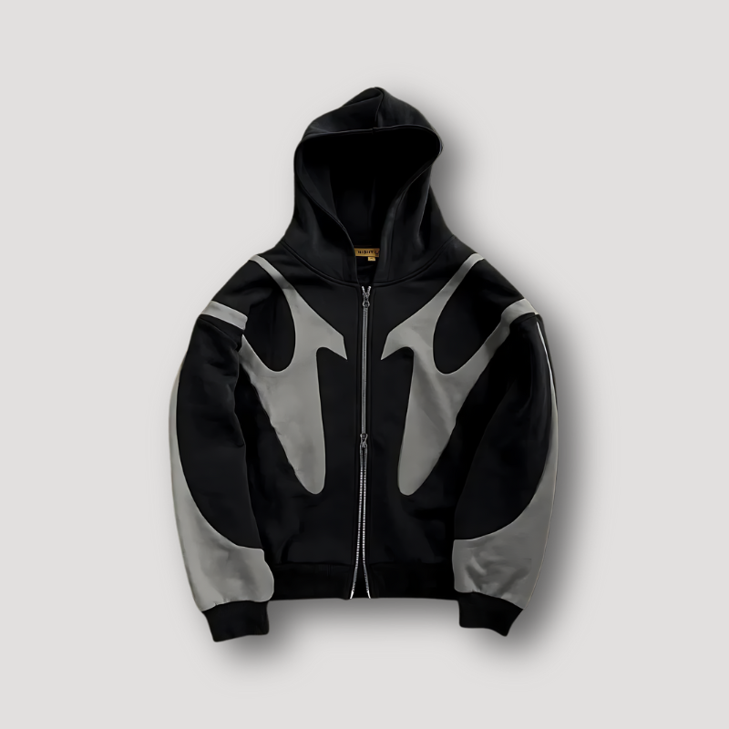 Men's Color Block Zip-Up Hoodie