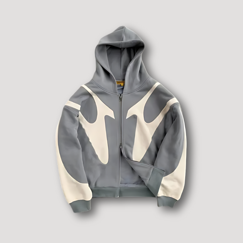 Men's Color Block Zip-Up Hoodie