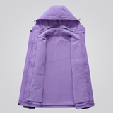 Women's Winter Jacket with Hood and Colour Block Design