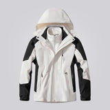 Women's Winter Jacket with Hood and Colour Block Design
