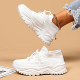 Chunky Knit Lace-Up Sneakers