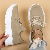 Chunky Knit Lace-Up Sneakers