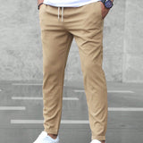 Drawstring Jogger Pants with Tapered Leg