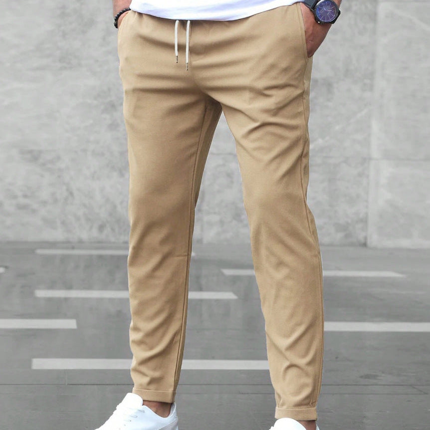 Drawstring Jogger Pants with Tapered Leg