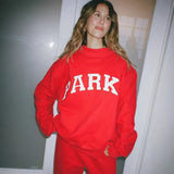Oversized Varsity Graphic Sweatshirt with Mock Neck
