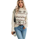 Fair Isle Cable Knit Turtleneck Sweater