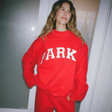 Oversized Varsity Graphic Sweatshirt with Mock Neck