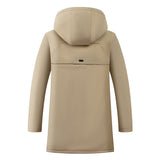 Hooded Sherpa-Lined Parka Jacket with Drawstring and Zip Front