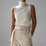 Fitted Sleeveless Turtleneck Top