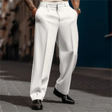Pleated High-Waist Wide-Leg Trousers