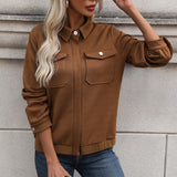 Zip-Front Textured Jacket with Chest Pocket