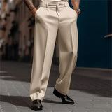 Pleated High-Waist Wide-Leg Trousers