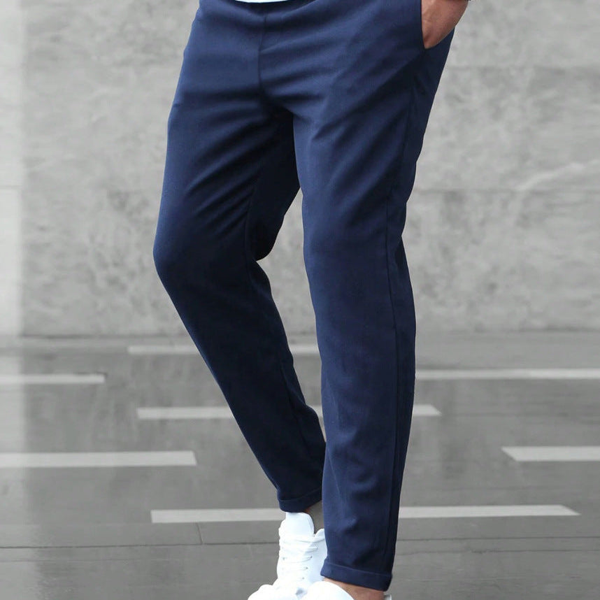 Drawstring Jogger Pants with Tapered Leg