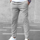 Drawstring Jogger Pants with Tapered Leg