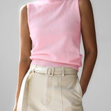 Fitted Sleeveless Turtleneck Top