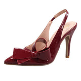 Bow Slingback Pointed-Toe Pumps with Stiletto Heel
