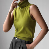Fitted Sleeveless Turtleneck Top