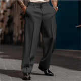 Pleated High-Waist Wide-Leg Trousers