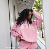 Oversized Varsity Graphic Sweatshirt with Mock Neck