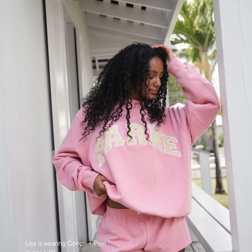 Oversized Varsity Graphic Sweatshirt with Mock Neck