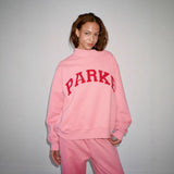 Oversized Varsity Graphic Sweatshirt with Mock Neck