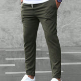 Drawstring Jogger Pants with Tapered Leg