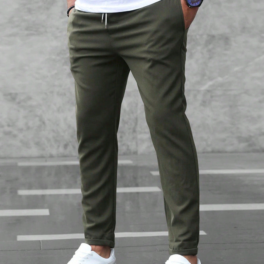 Drawstring Jogger Pants with Tapered Leg
