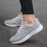 Women's Sneakers with Lace Up Design and Textured Knit