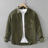 Button-Front Overshirt with Patch Pockets