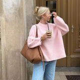 Oversized Mock Neck Knit Sweater