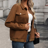 Zip-Front Textured Jacket with Chest Pocket