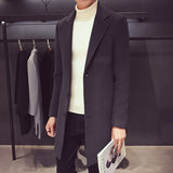 Slim Fit Single-Breasted Coat with Button Front and Lapel Collar