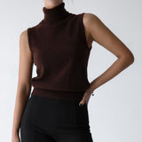 Fitted Sleeveless Turtleneck Top