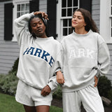 Oversized Varsity Graphic Sweatshirt with Mock Neck