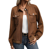 Zip-Front Textured Jacket with Chest Pocket