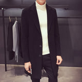 Slim Fit Single-Breasted Coat with Button Front and Lapel Collar