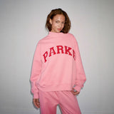 Oversized Varsity Graphic Sweatshirt with Mock Neck