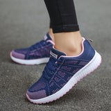 Women's Sneakers with Lace Up Design and Textured Knit