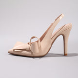 Bow Slingback Pointed-Toe Pumps with Stiletto Heel
