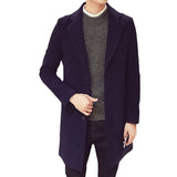 Slim Fit Single-Breasted Coat with Button Front and Lapel Collar