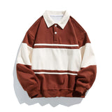 Long Sleeve Polo Sweatshirt Men