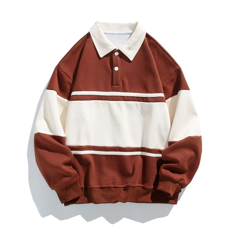 Long Sleeve Polo Sweatshirt Men