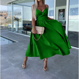 Cutout A-Line Midi Dress with Twist Front and Thigh Slit