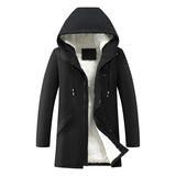 Hooded Sherpa-Lined Parka Jacket with Drawstring and Zip Front