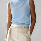 Fitted Sleeveless Turtleneck Top