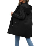 Hooded Zip-Front Jacket with Drawstring Waist and Flap Pockets